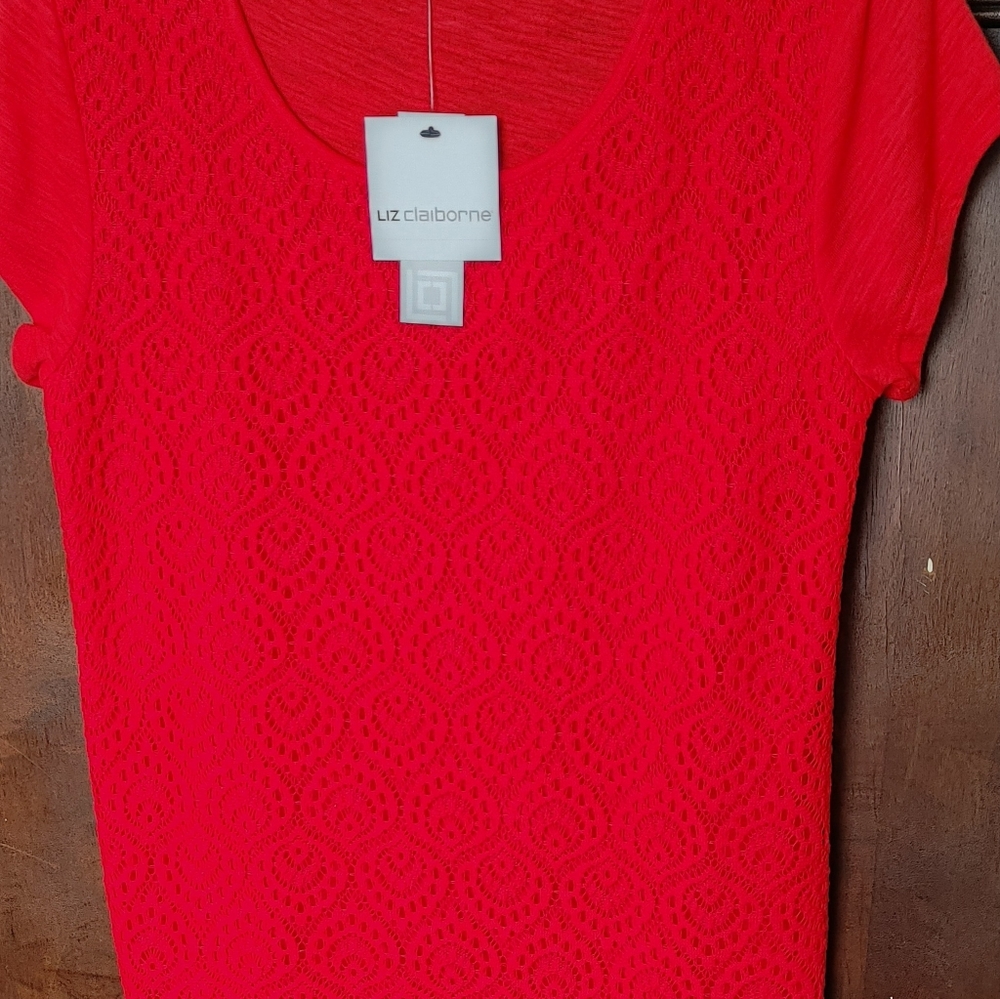 Brand new Liz Claiborne Lace Tee